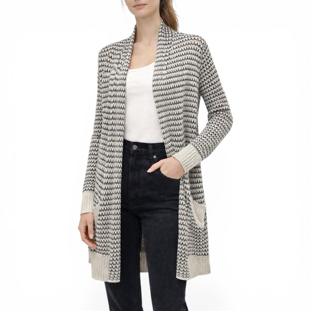Wilfred Cardigan Women's XS Cream Gray Open Front Layering Casual Soft Knit Mini
